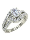 1.25 ctw Ocean Wave Style Split Shank Diamond Engagement Ring 14K Gold (I,I1)