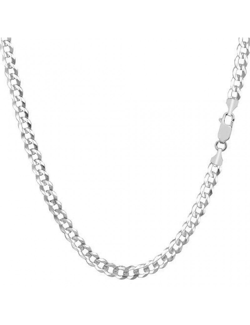 14K Solid Gold 3.8mm Cuban Curb Link Chain Necklace - Multiple Lengths And Colors Available