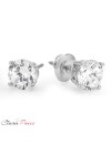 4.0 ct Brilliant Round Cut Solitaire Highest Quality Moissanite Anniversary gift Stud Earrings Real Solid 14k White Gold Screw Back