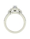 Diamond Loop Shank Cushion Shape Wedding Ring Set 1.05 Carat Total Weight 14K Gold (J,I1)