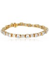 IGI Certified 14k Gold Baguette and Round-Cut Diamond Tennis Bracelet (10 1/3 cttw, H-I Color, SI1-SI2 Clarity), 7"