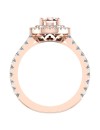 Pear Cut Pink Morganite Double Halo Engagement Ring 14K Gold (G,I1)