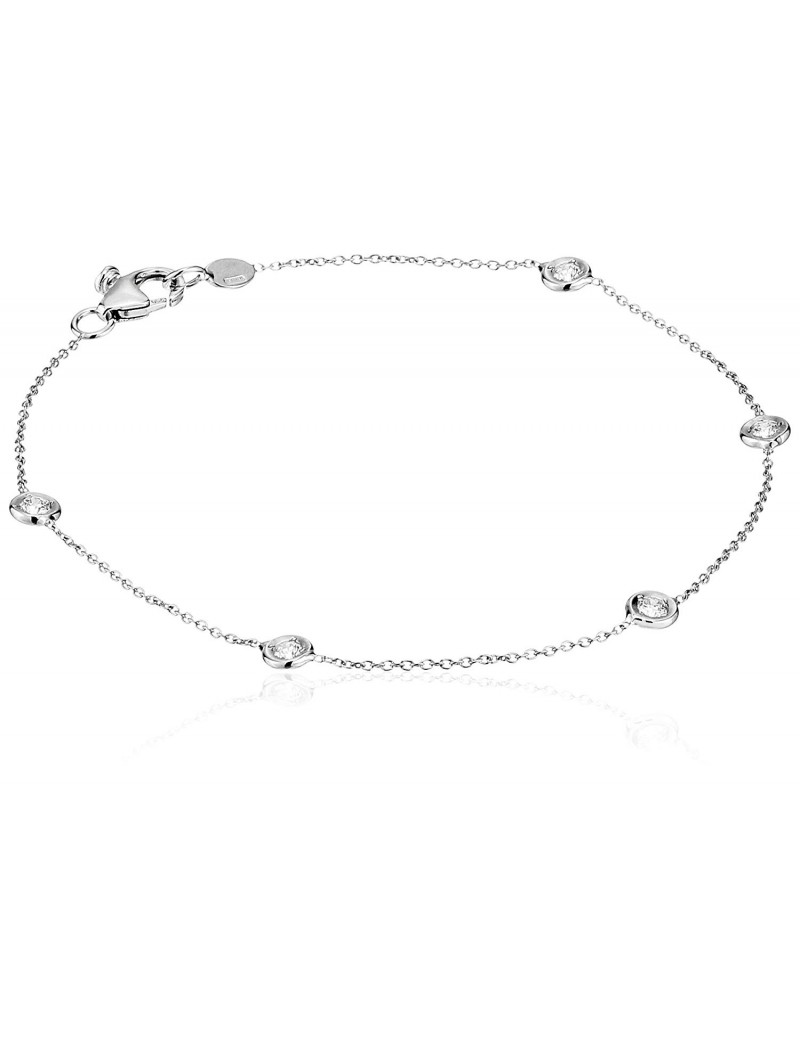 Roberto Coin Tiny Treasures 5 Station Bezel Set Diamond Bracelet