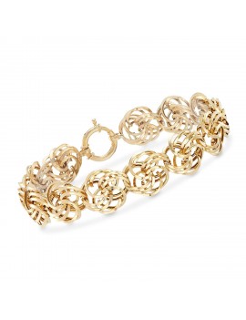 Ross-Simons 14kt Yellow Gold Rosette-Link Bracelet
