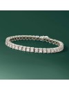 Ross-Simons 2.00-2.15 ct. t.w. Diamond Cluster Tennis Bracelet in Sterling Silver
