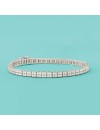 Ross-Simons 3.00-3.50 ct. t.w. Diamond 2-Row Bracelet in Sterling Silver