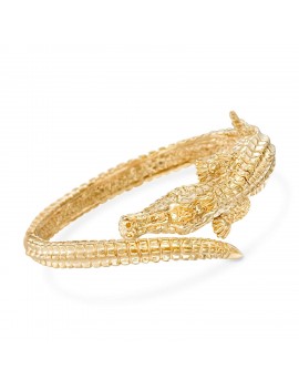 Ross-Simons Certified Italian 18kt Yellow Gold Alligator Bangle Bracelet