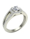 Split Shank Halo Engagement Ring Diamond Round Center 1.40 ctw 14K Gold (H,I1)