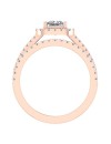 Stunning Princess Cushion Halo Diamond Wedding Ring Set 1.56 ctw 14K Gold (J,I1)