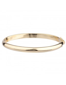 Women's 14k Yellow Gold Heavy Solid Hinge Bangle Bracelet, One Size