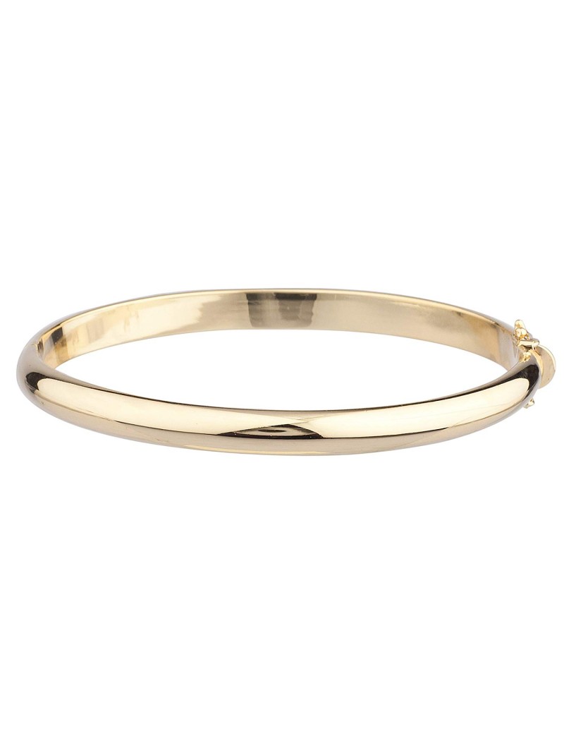 Women's 14k Yellow Gold Heavy Solid Hinge Bangle Bracelet, One Size