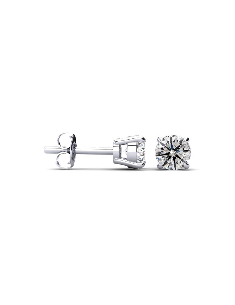 1 1/2 Cttw 14k White Gold Round Diamond Stud Earrings (AGS Certified H-I, I1-I2)