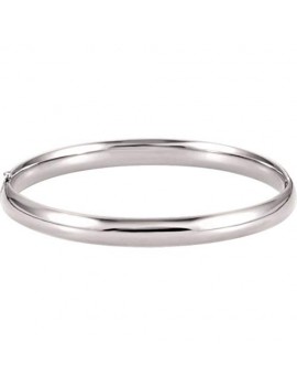 IceCarats 14K White Gold 6.5mm Hinged Bangle Bracelet