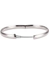 IceCarats 14K White Gold 6.5mm Hinged Bangle Bracelet