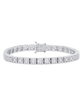 0.40 Carat (tw) 14K Gold Round White Diamond Ladies Tennis Bracelet
