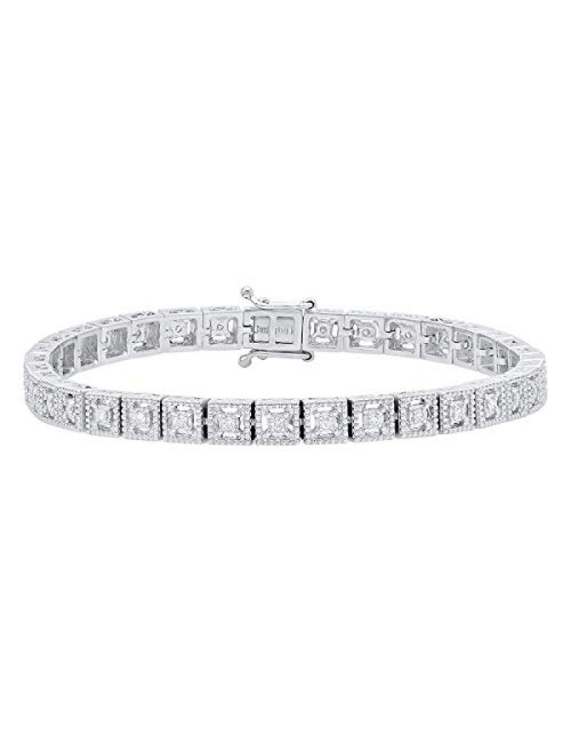 0.40 Carat (tw) 14K Gold Round White Diamond Ladies Tennis Bracelet