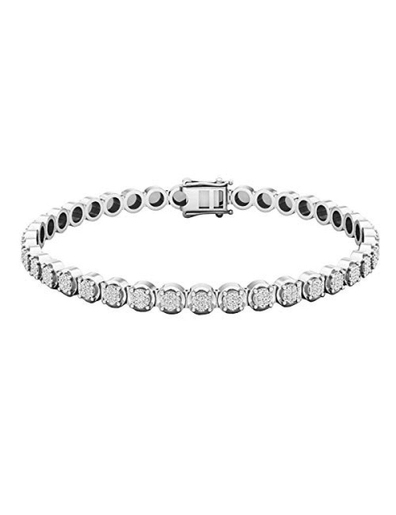 1.00 Carat (ctw) 10K Gold Round White Diamond Ladies Tennis Bracelet 1 CT