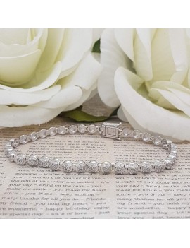 1.00 Carat (ctw) 10K Gold Round White Diamond Ladies Tennis Bracelet 1 CT