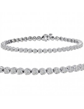 AGS Certified 5ct tw Diamond Tennis Bracelet in 14K White Gold 7 1/2 inch
