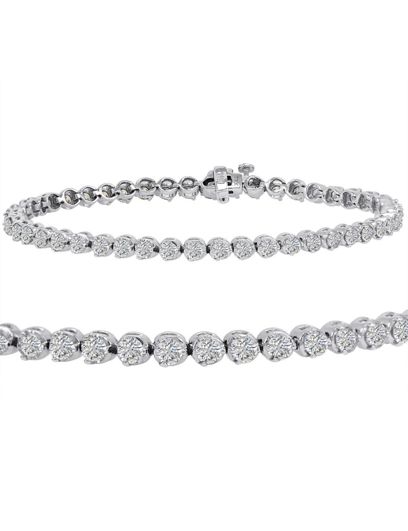 AGS Certified 5ct tw Diamond Tennis Bracelet in 14K White Gold 7 1/2 inch