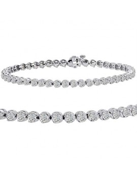 AGS Certified 5ct tw Diamond Tennis Bracelet in 14K White Gold 7 1/2 inch