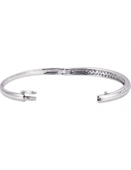Roxx Fine Jewelry 1.5 Ct. Pave Diamond Bangle Bracelet in 14K White Gold