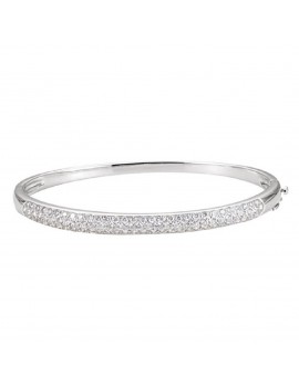 Roxx Fine Jewelry 1.5 Ct. Pave Diamond Bangle Bracelet in 14K White Gold