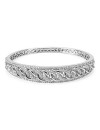 18k White Gold Interlocking Circle Hinged Bangle 2.52 ctw