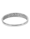 18k White Gold Interlocking Circle Hinged Bangle 2.52 ctw