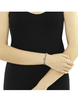 John Hardy Women's Classic Chain Silver Lava Extra-Small Bracelet with Blue Sapphire