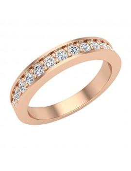 0.33 ct tw Round Brilliant Diamond Wedding Band Ring 14K Gold (G,VS) Signature Rare Quality