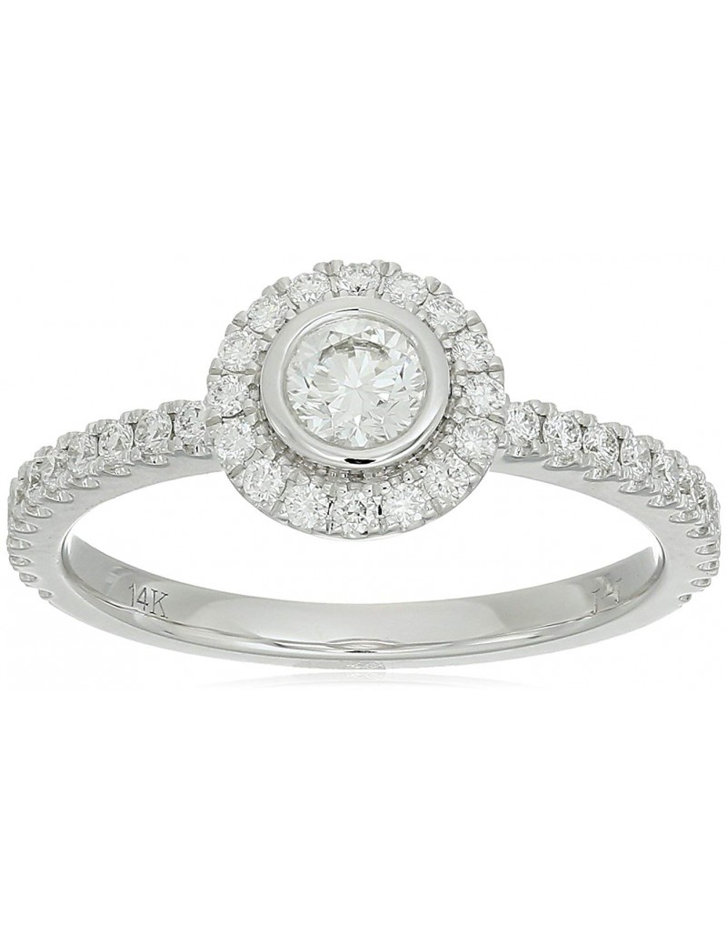 14K White Gold 0.52ctw Diamond Ring