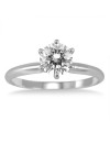 AGS Certified 1 Carat Diamond Solitaire Ring in 14K White Gold (J-K Color, I2-I3 Clarity)