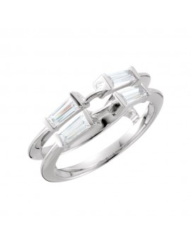 Jewels By Lux 14k White Gold 3/8 CTW Diamond Ring Guard Size 7