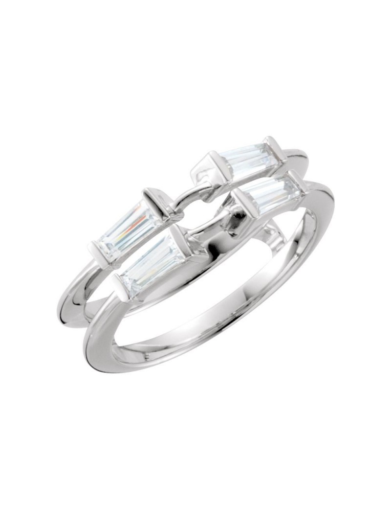 Jewels By Lux 14k White Gold 3/8 CTW Diamond Ring Guard Size 7