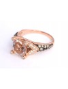LeVian Ring Peach Morganite Chocolate and Vanilla Diamonds 2 cttw 14K Rose Gold New