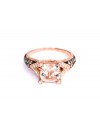 LeVian Ring Peach Morganite Chocolate and Vanilla Diamonds 2 cttw 14K Rose Gold New