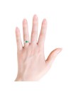 Nature Inspired Round Emerald Leaf Shank Ring (5mm Emerald)