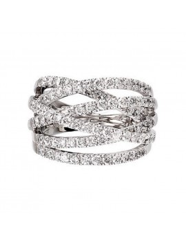 Roxx Fine Jewelry 1.50 Ct Diamond Highway Ring in 14K White Gold