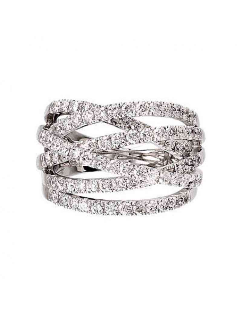 Roxx Fine Jewelry 1.50 Ct Diamond Highway Ring in 14K White Gold