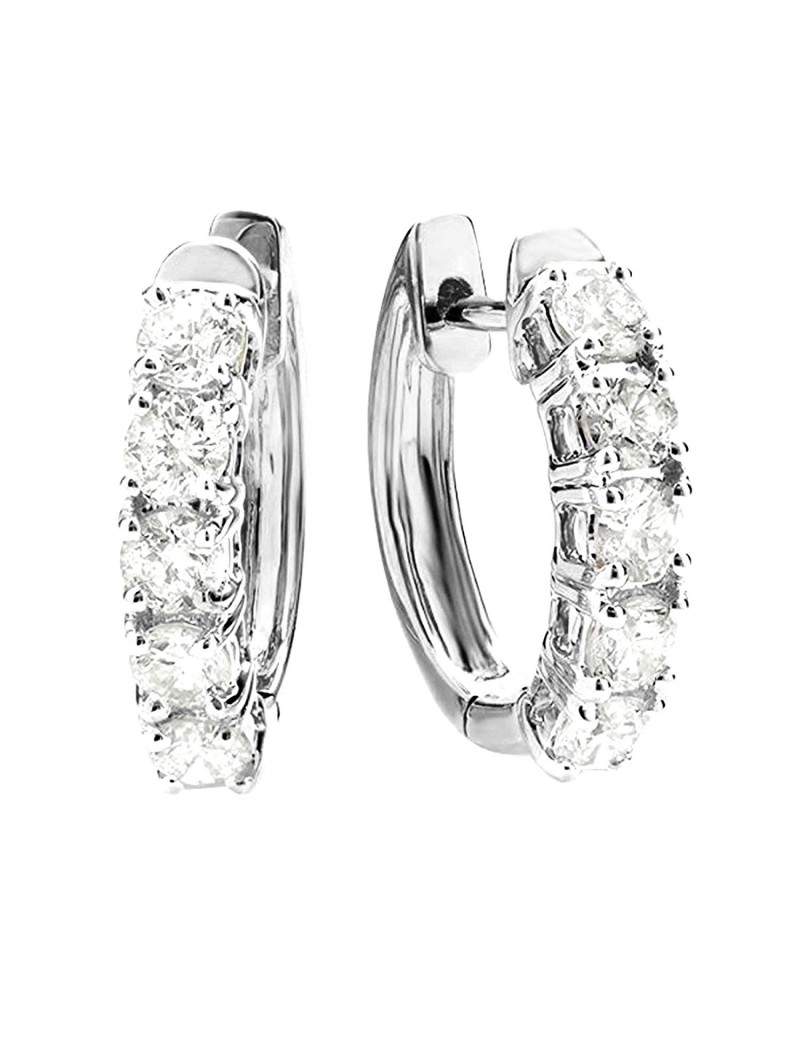 1-5 Carat Huggies Hoop Diamond Earrings 14K Gold Premium Collection
