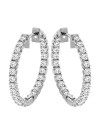 2.50 CT TW Inside/Outside Round Diamond Hoops in 14k White Gold