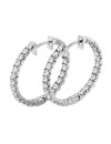 2.50 CT TW Inside/Outside Round Diamond Hoops in 14k White Gold