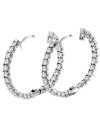 2.50 CT TW Inside/Outside Round Diamond Hoops in 14k White Gold