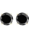1/2-10 Carat Total Weight Black Diamond Stud Earrings 4 Prong Push Back