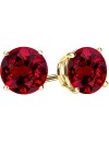 1/2-10 Carat Total Weight Ruby Stud Earrings 4 Prong Push Back