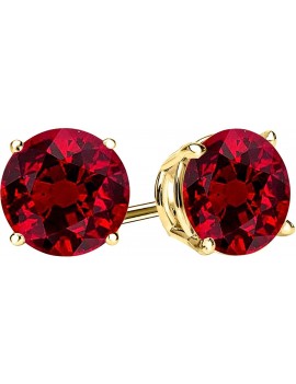 1/2-10 Carat Total Weight Ruby Stud Earrings 4 Prong Push Back