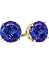 1/2-10 Carat Total Weight Tanzanite Stud Earrings 4 Prong Push Back