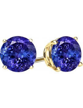 1/2-10 Carat Total Weight Tanzanite Stud Earrings 4 Prong Push Back