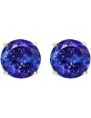 1/2-10 Carat Total Weight Tanzanite Stud Earrings 4 Prong Push Back
